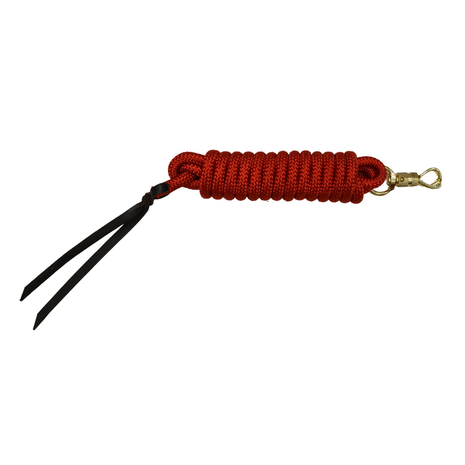 Cardinal Red Cobra Knot Lead Rope with Leather Tassels