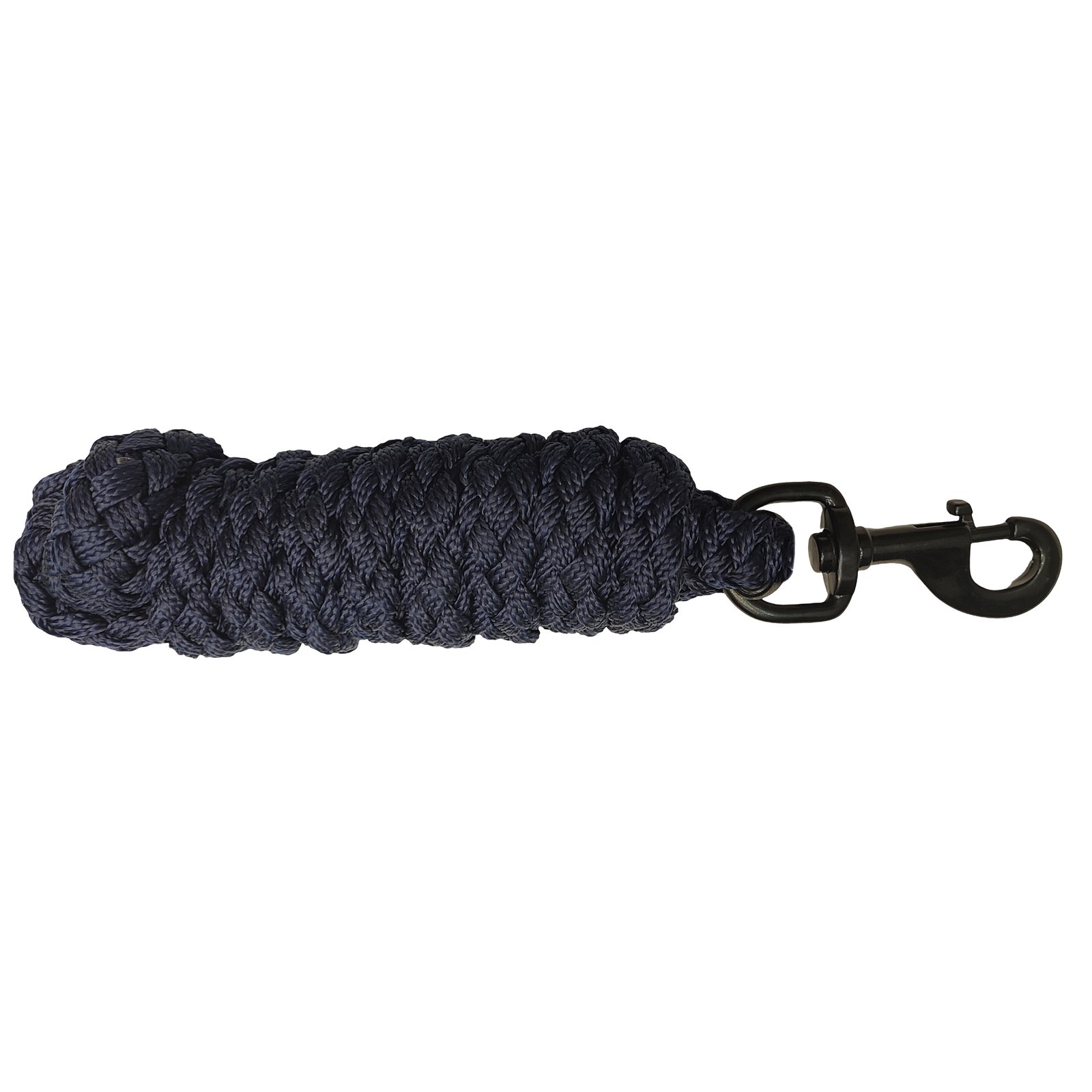 Professional Navy Flat Braided Lead Rope with Heavy-Duty Black Hardware