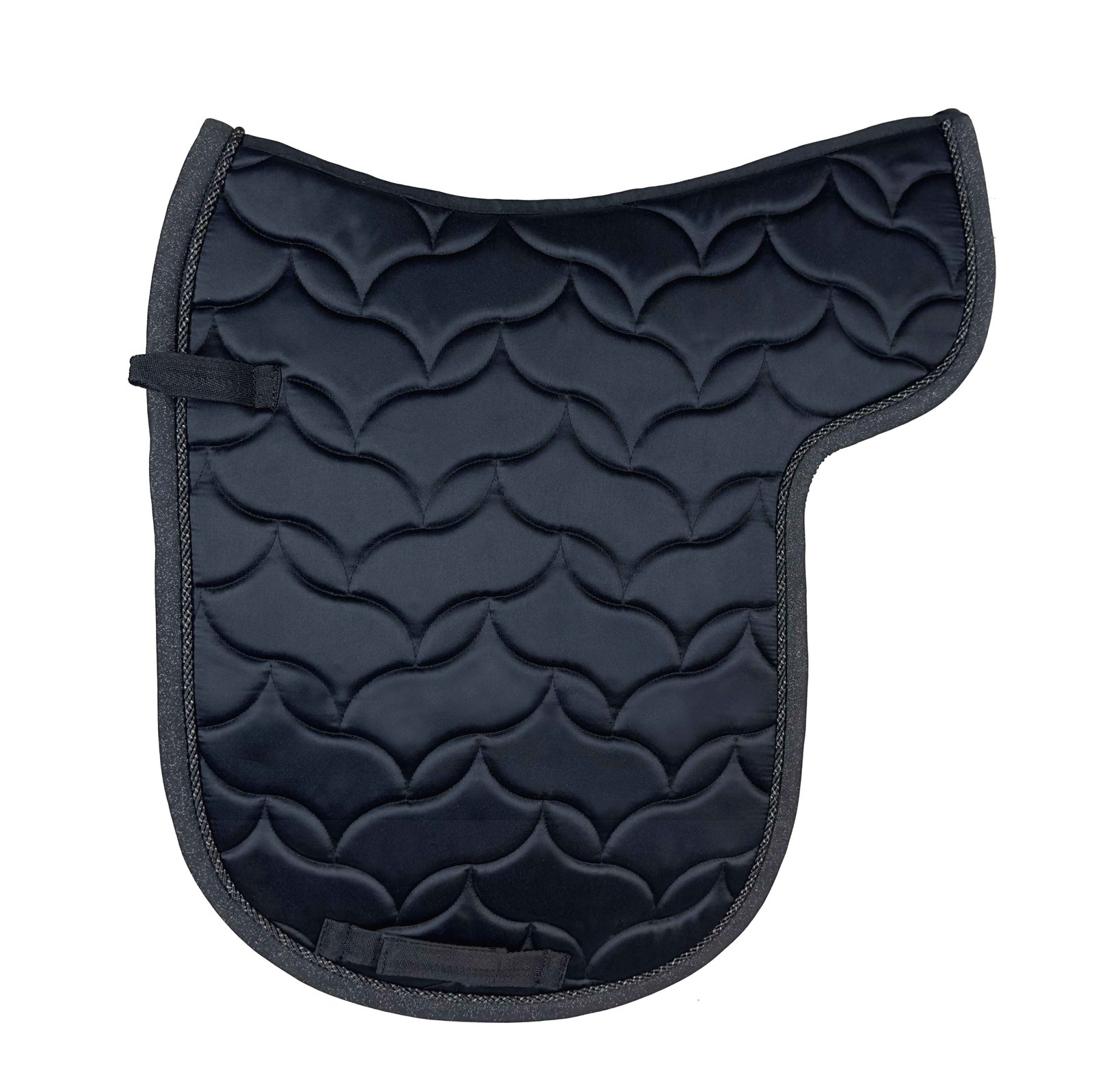 Charcoal Gray Scalloped Wave Dressage Saddle Pad with Contemporary Design