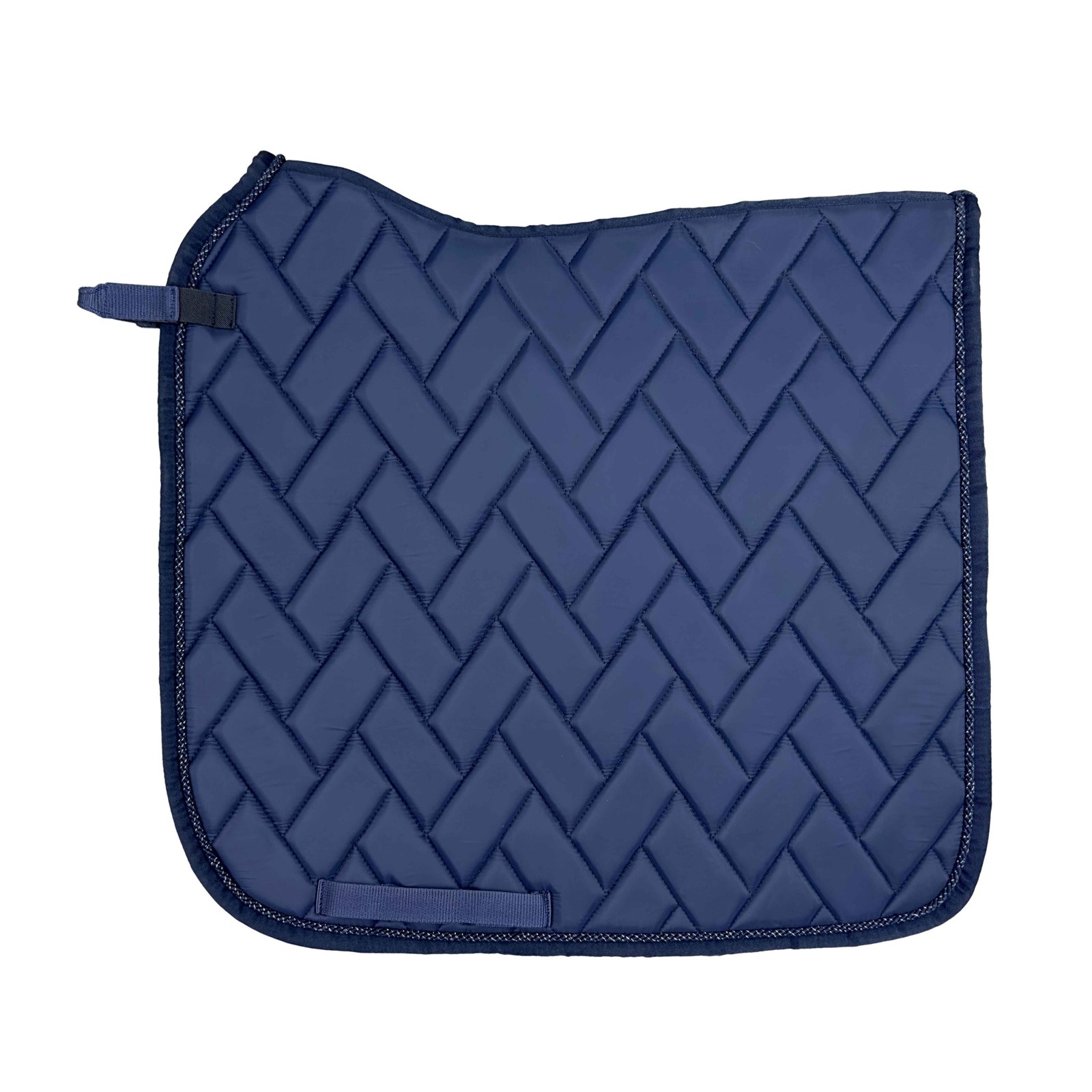 Navy Blue Quilted All-Purpose Saddle Pad with Elegant Chevron Pattern