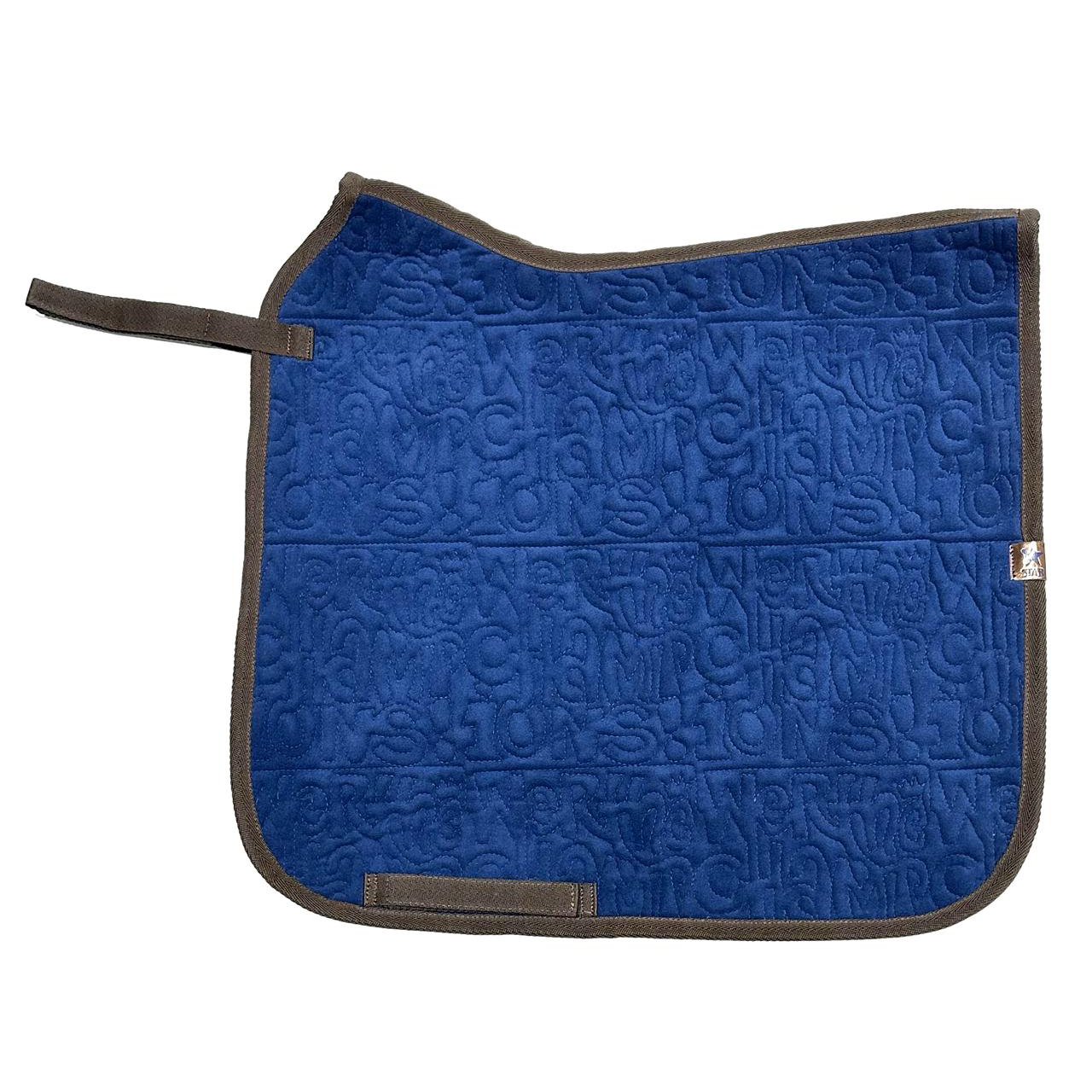 Royal Blue Quilted Saddle Pad with Ornate Baroque Pattern